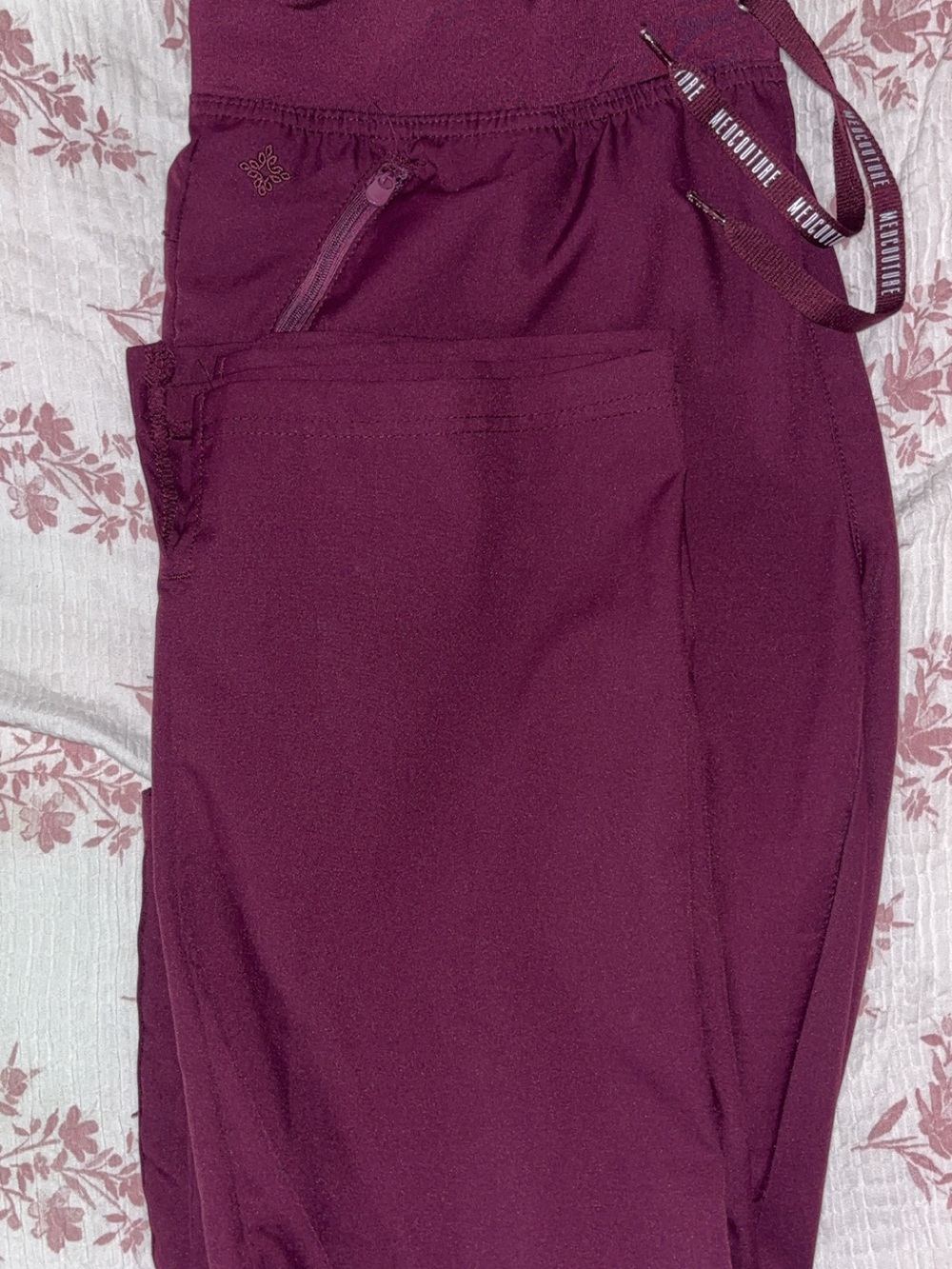 Med Couture Women's Scrub Pants Burgundy